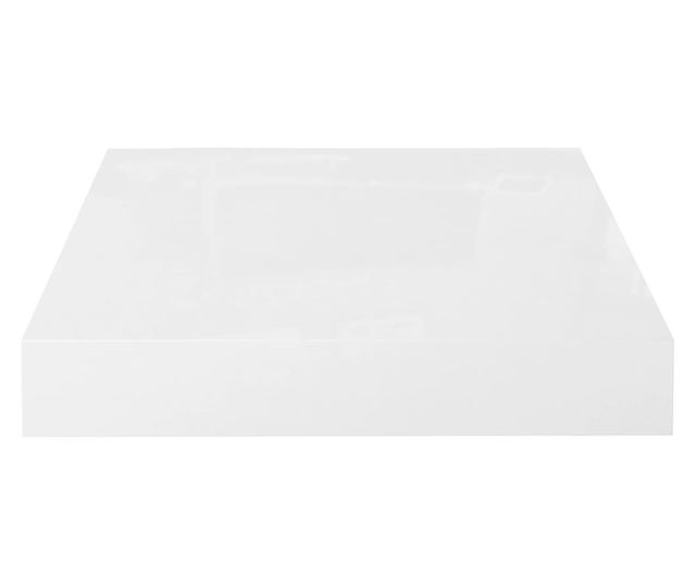 magasfényű fehér MDF lebegő fali polc 23 x 23,5 x 3,8 cm