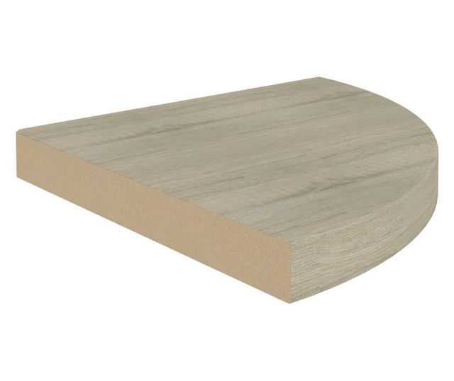 2 db tölgyszínű MDF lebegő sarokpolc 35 x 35 x 3,8 cm