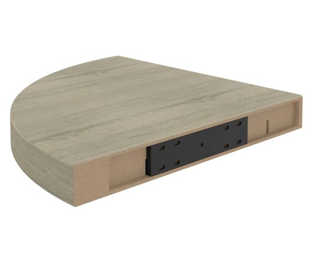 2 db tölgyszínű MDF lebegő sarokpolc 35 x 35 x 3,8 cm