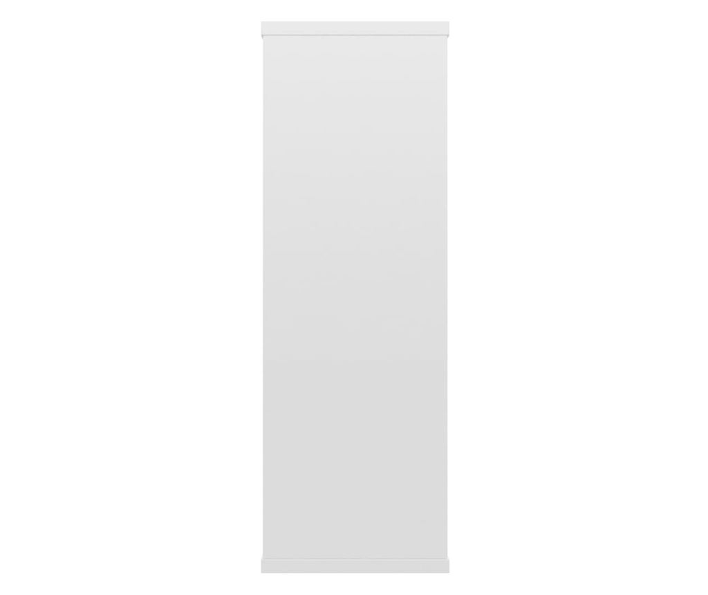 Nástěnné police, bílá extra lesklá, 104x20x58,5 cm, DTD - 5