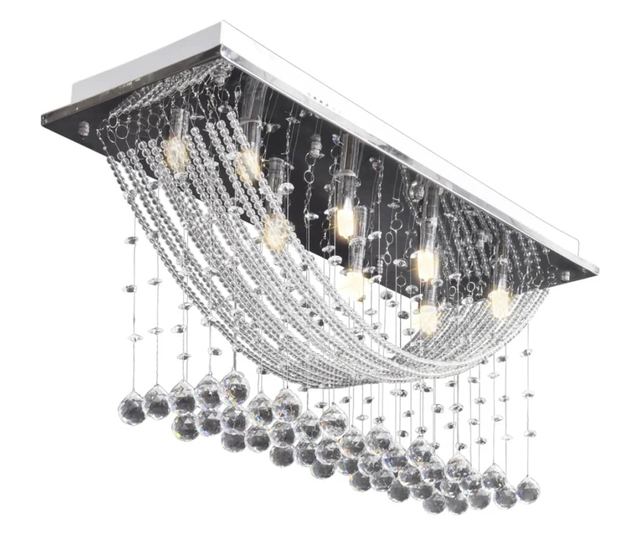 Lustră albă cu mărgele de cristal din sticlă 8xG9 29 cm