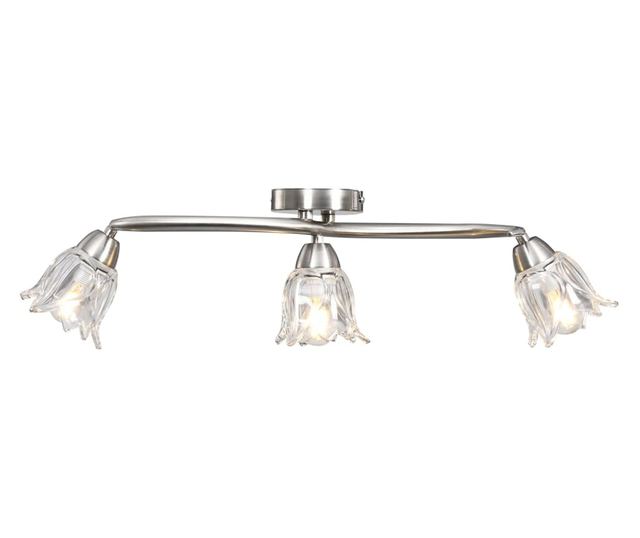 Полилей със стъклени абажури, за 3 крушки Е14, лале