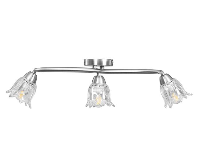 Полилей със стъклени абажури, за 3 крушки Е14, лале