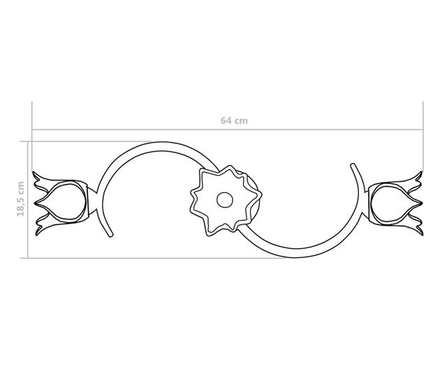 Полилей със стъклени абажури, за 3 крушки Е14, лале
