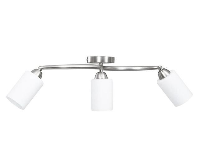 Полилей с керамични цилиндрични абажури, за 3 крушки Е14, бели