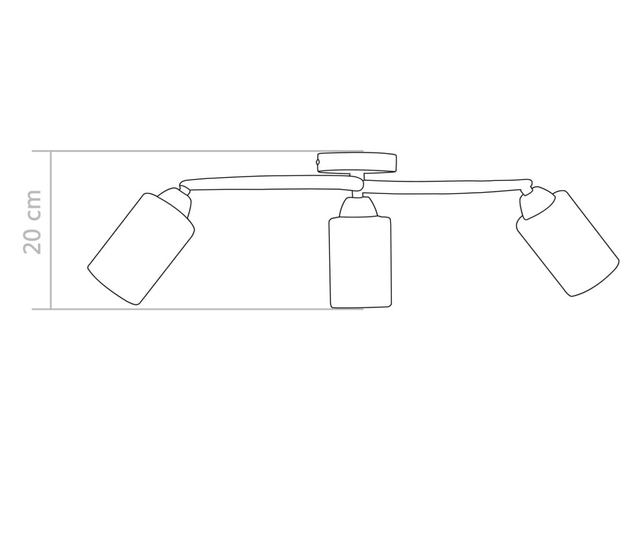 Полилей с керамични цилиндрични абажури, за 3 крушки Е14, бели