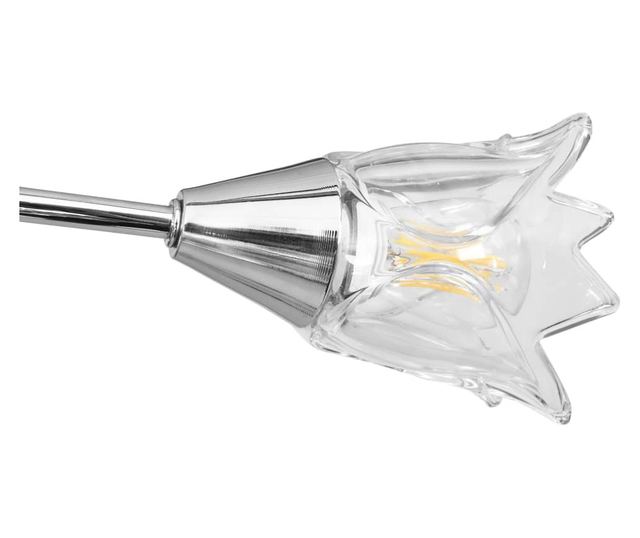 Полилей със стъклени абажури, за 5 крушки Е14, лале