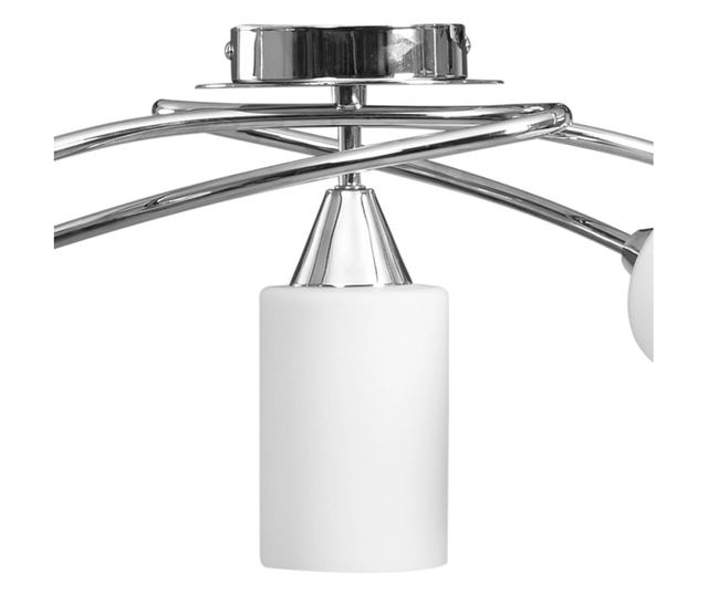 Полилей с керамични цилиндрични абажури, за 5 крушки Е14, бели