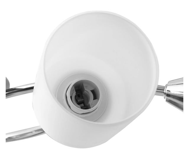 Полилей с керамични цилиндрични абажури, за 5 крушки Е14, бели