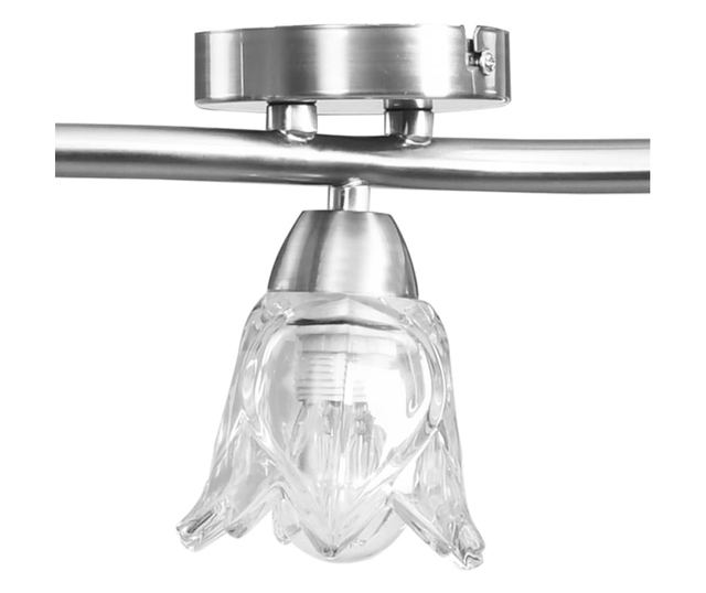 Полилей със стъклени абажури, за 5 крушки Е14, лале