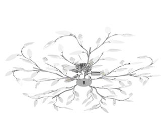 Lustră cu brațe tip frunze cristal acrilic alb 5 becuri E14