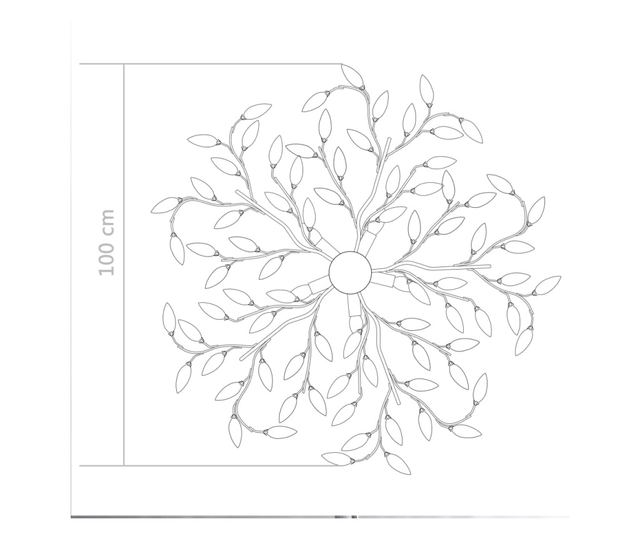 Lustră cu brațe tip frunze cristal acrilic alb 5 becuri E14