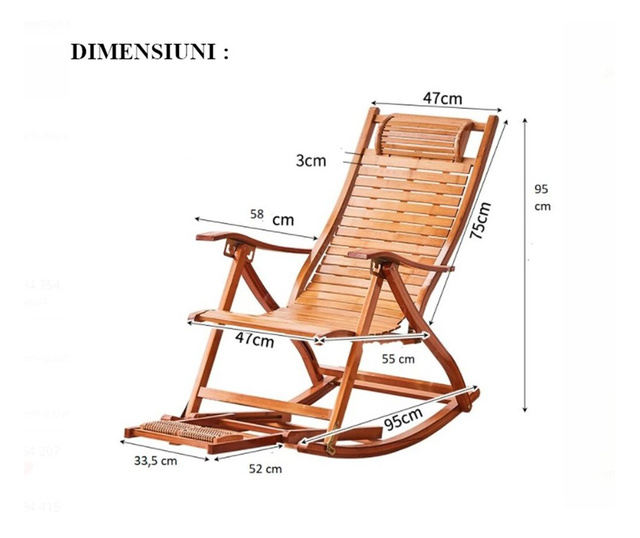 Balansoar de terasa scaun living cu cadru lemn rezistent, cu perna maro