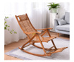 Balansoar de terasa scaun living cu cadru lemn rezistent, cu perna gri