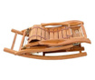 Balansoar de terasa sezlong living cu cadru lemn rezistent,,122x79x46, perna maro