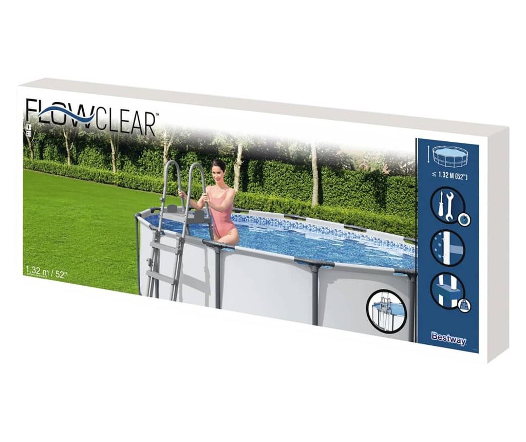 Flowclear 4 fokos biztonsági medencelétra 132 cm - 8
