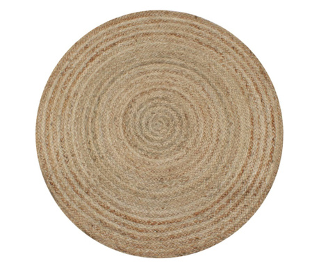 Плетен килим от юта, 90 см, кръгъл