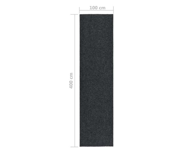 Covor traversă de captare a murdăriei, antracit, 100x400 cm