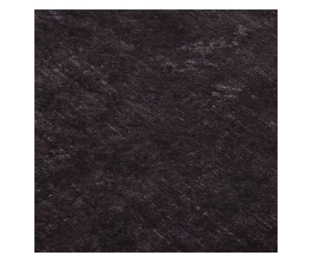 Килим, черен и златист, 80x300 см, нехлъзгащ се - 5
