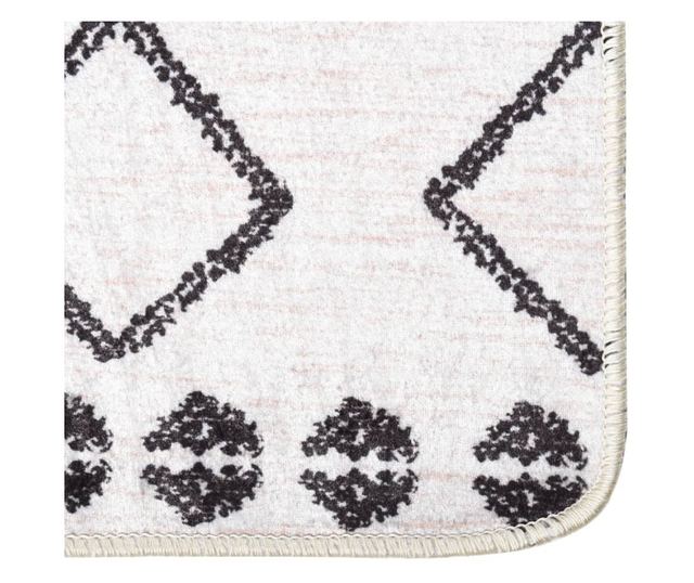 Perivi tepih, crno-bijeli, 80x150 cm, protuklizni