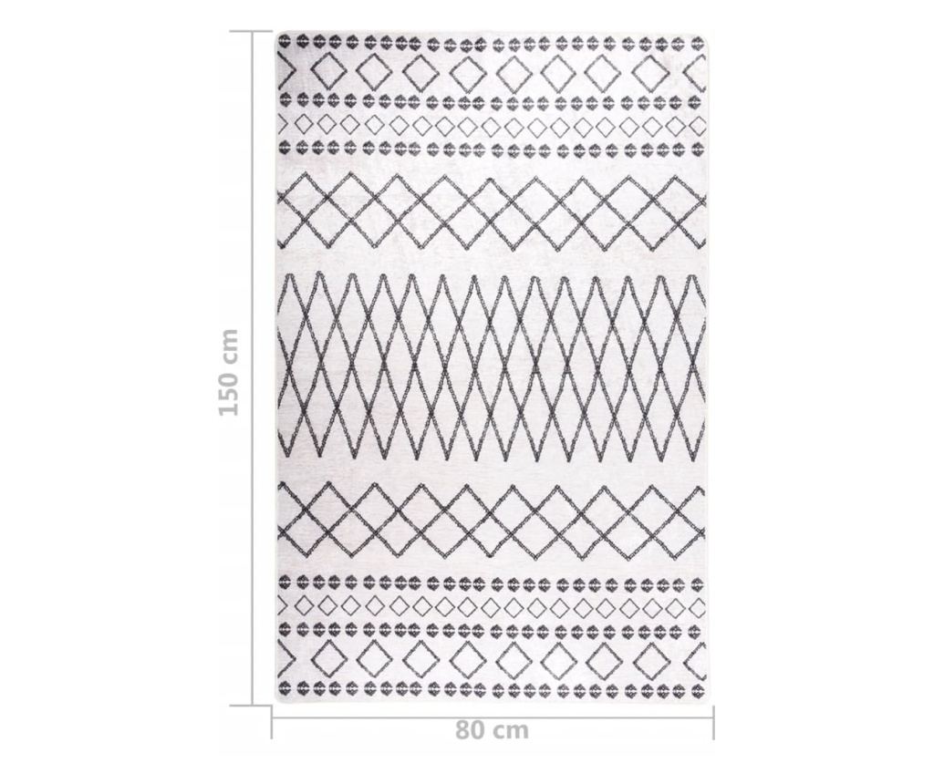 Perivi tepih, crno-bijeli, 80x150 cm, protuklizni - 5