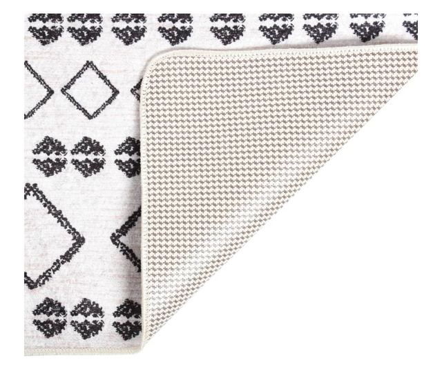 Perivi tepih, crno-bijeli, 80x150 cm, protuklizni