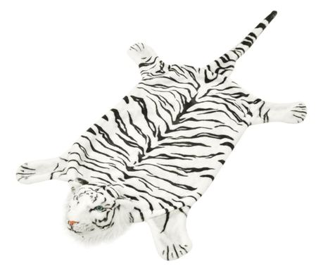 Plišasta preproga tiger 144 cm bele barve 