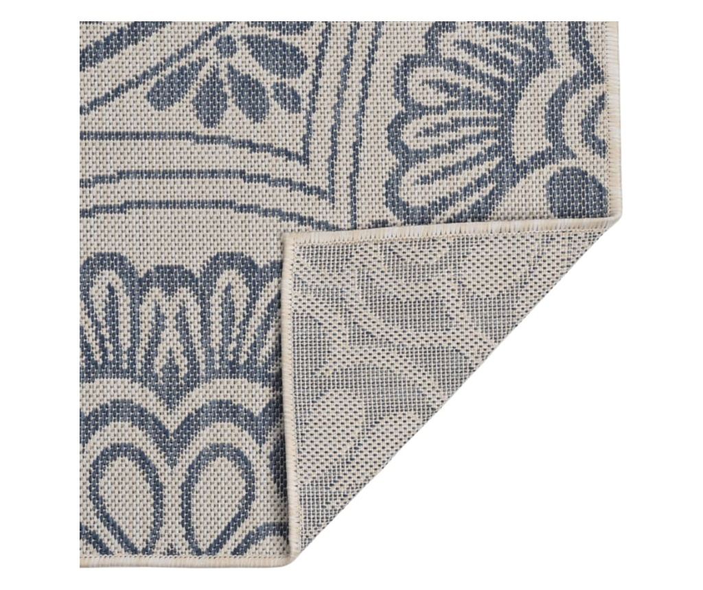 Външен килим, син десен, 140x200 см, тъкана на равна повърхност - 2