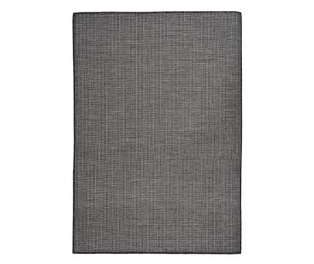Външен килим, сив, 160х230 см, плосък плат