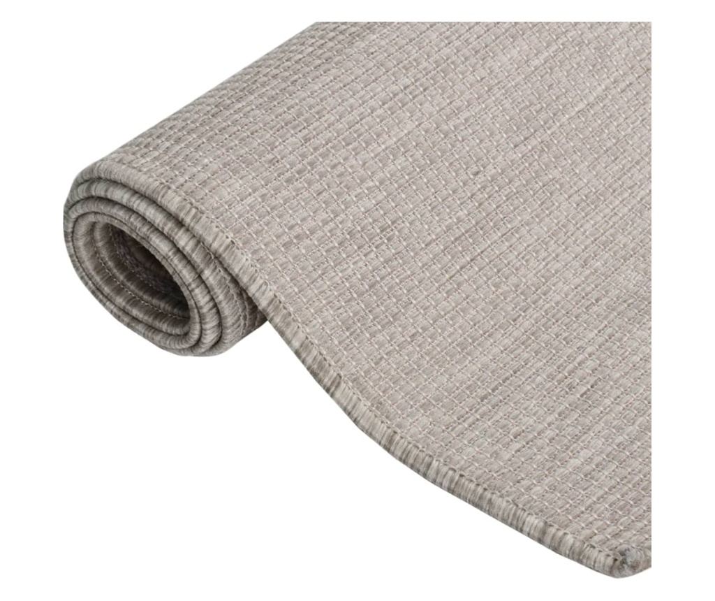 vidaXL Vanjski tepih, sivo taupe, 80x150 cm, ravno tkanje - 3