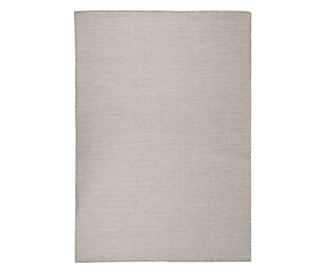 Външен килим, таупе сив, 160х230 см, плосък плат