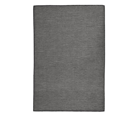 Външен килим, сив, 120х170 см, плосък плат