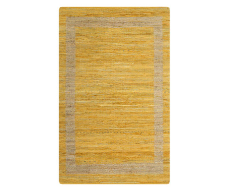 Covor manual, galben, 160 x 230 cm, iuta