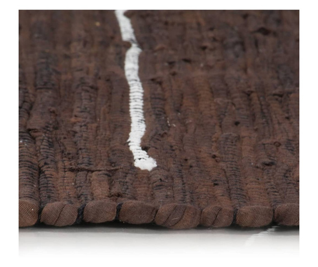 Covor Chindi țesut manual, maro, 200 x 290 cm, bumbac