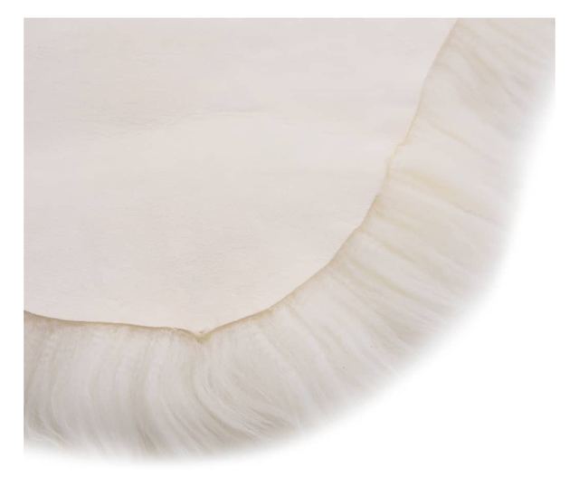 Koberec z ovčí vlny, bílý, 60 x 90 cm