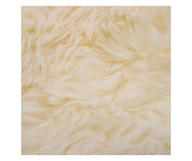 Koberec z ovčí vlny, bílý, 60 x 90 cm