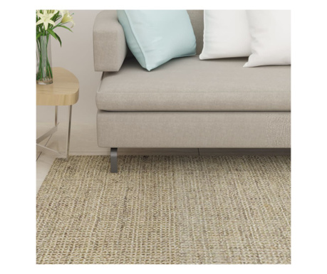 Covor din sisal natural, gri taupe, 80x350 cm