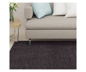 Covor din sisal natural, negru, 100x300 cm