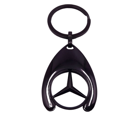 Kulcstartó IdeallStore, Fekete Mercedes, 7.5 cm, fém, fekete