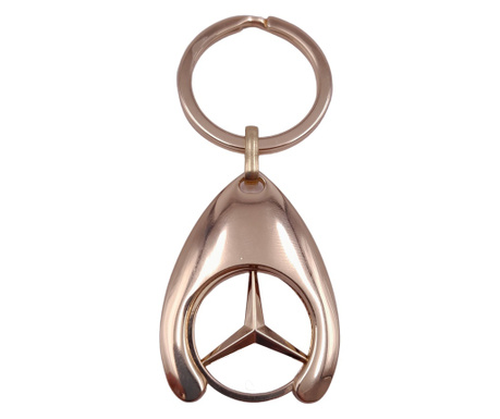 IdeallStore kulcstartó, Arany Mercedes, 7,5 cm, fém, arany