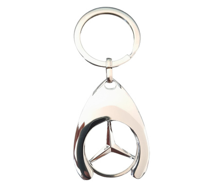 Ключодържател IdeallStore, Mercedes Silver, 7.5 см, метален, сребрист