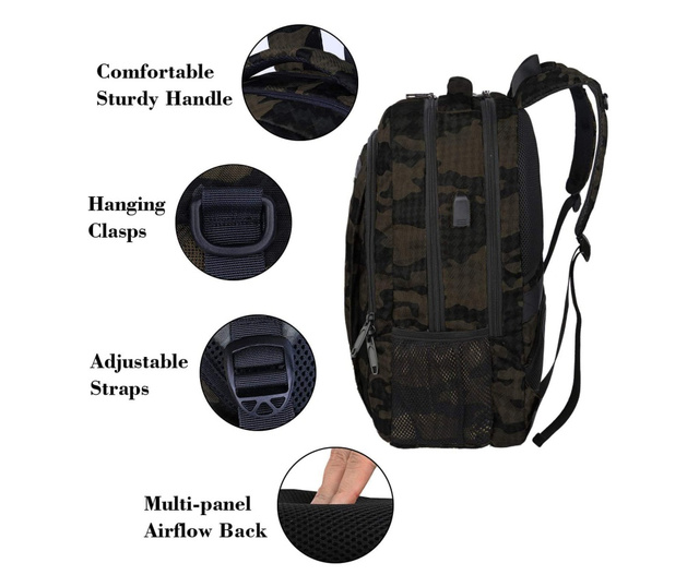 Rucsac Laptop halber Pro Style & Storage, 15.6″, Camuflaj