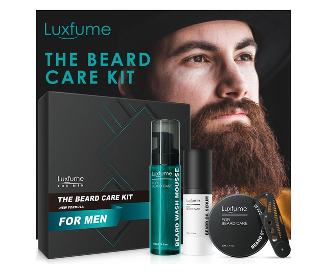Pachet ingrijire barba, Ultimate Care Kit, Luxfume Sevich, 4 piese