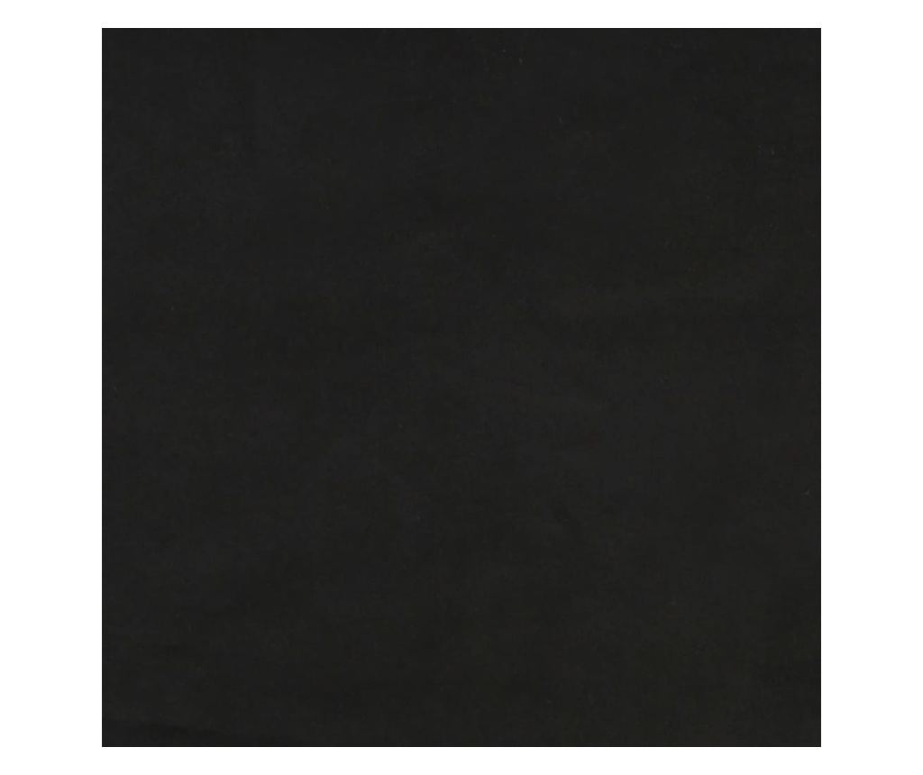 Naslanjač s podnožjem za noge, črn, žameten - 6