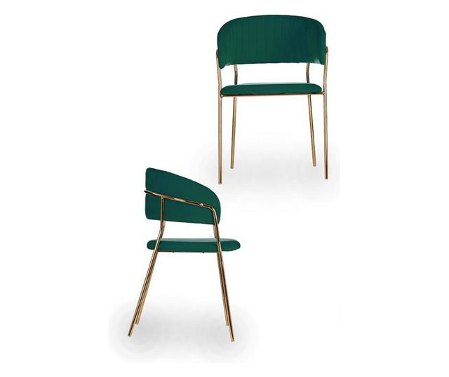 Стол Gift Decor, Златен, Зелен, полиестер, Желязо, 49 x 80,5 x 53 cm