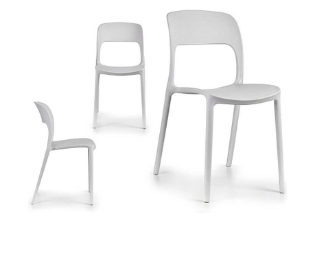 Трапезен стол Бял Пластмаса (43 x 83 x 58 cm)