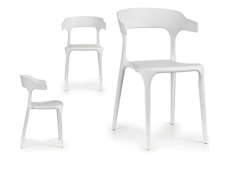 Трапезен стол Бял Пластмаса (49 x 75 x 53 cm)