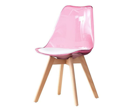 Трапезен стол DKD Home Decor Естествен Розов Бял PVC Бреза (54 x 47 x 81 cm)