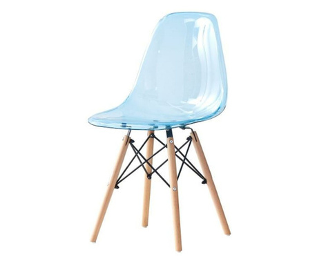 Трапезен стол DKD Home Decor Естествен Син PVC Бреза (50 x 46 x 83,5 cm)