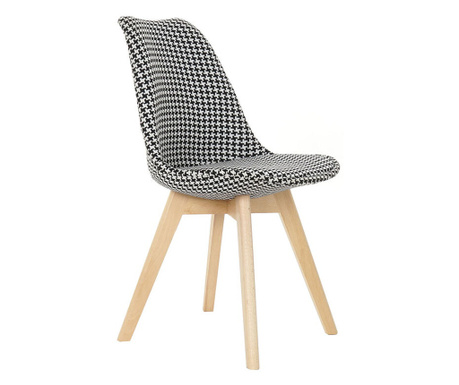 Трапезен стол DKD Home Decor Естествен Черен Дървен полиестер Бял (47 x 50 x 80 cm)